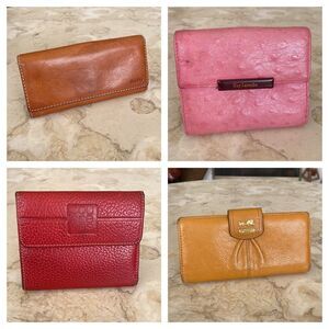 Roots / Coach / Courreges / Guy Laroche Leather Wallets Bundle of 4